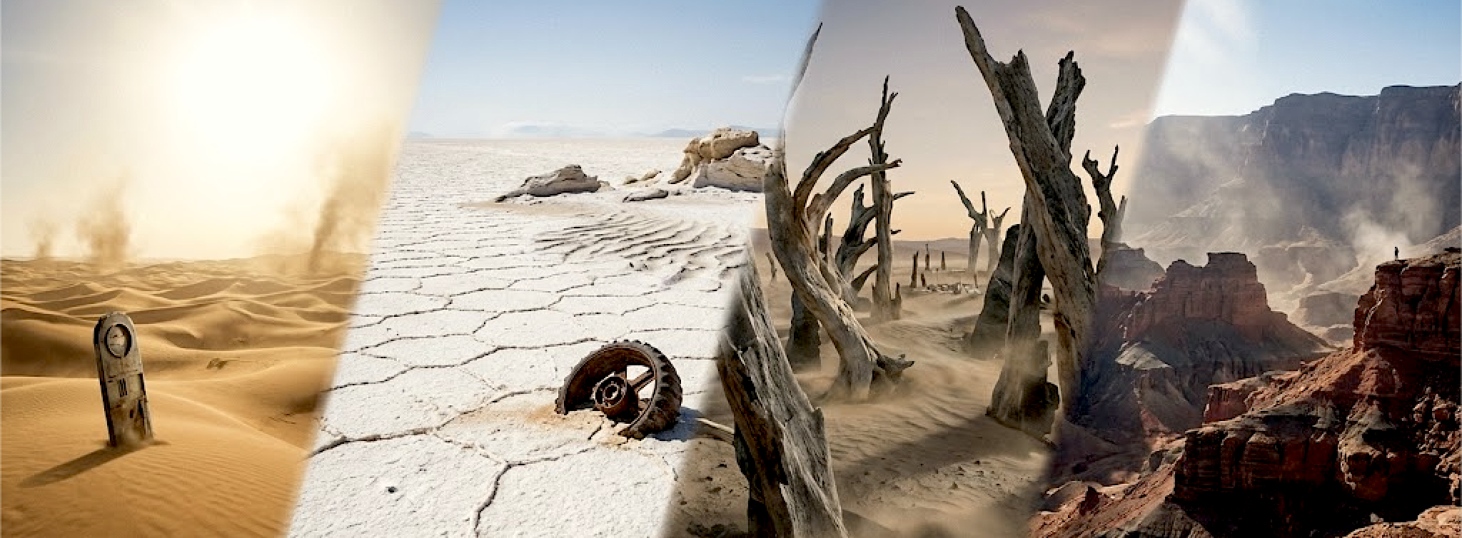 The Desert Side is one of the three Major Planetary Zones of the Planet VOI 700 D. It is located west of the Habitual Belt. Due to the planet's tidal lock, only the Desert Side faces the sun, while the Dark Side remains in eternal darkness.